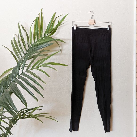 Vince Black Stretch Suede Skinny Leg Leggings - Size Small - Picture 2 of 10
